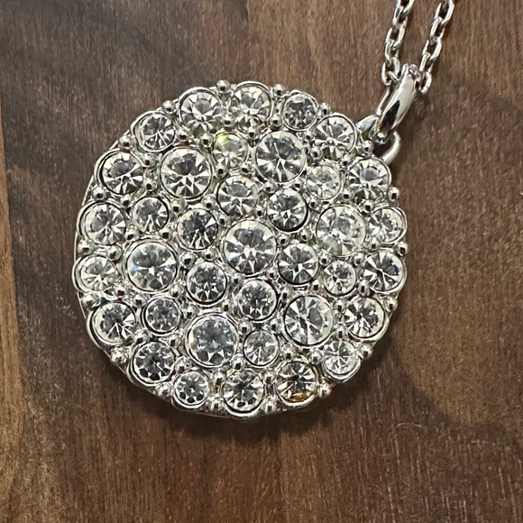 White House Black Market Silver Crystal Necklace - Picture 3 of 7